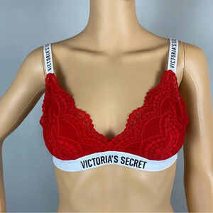 Victoria's Secret Small Red Lace Bralette Spell Out No Undewire or Padding